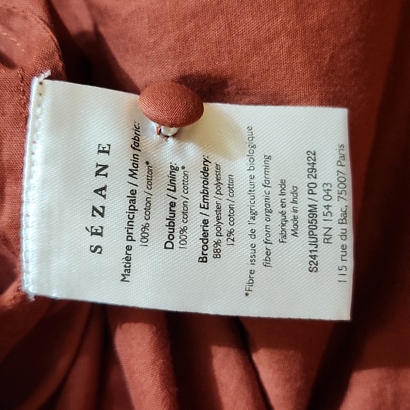 NWT Sézane Sophie Skirt brown (lace/embroidered) - Picture 11 of 12